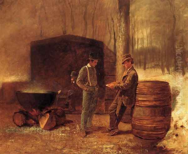 Measurement and Contemplation Oil Painting by Eastman Johnson