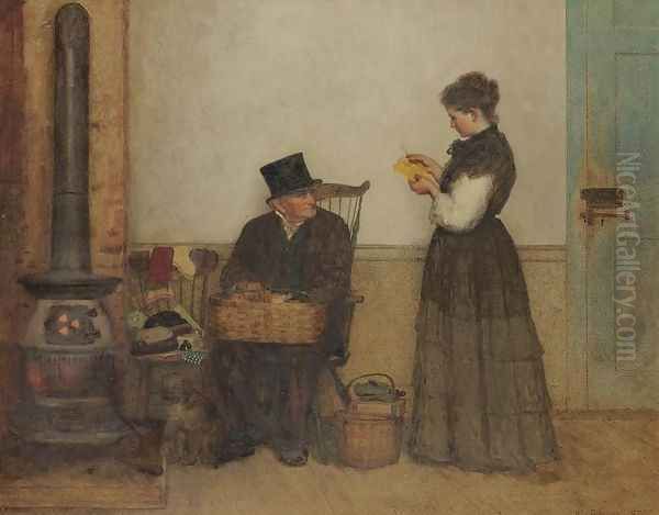 Peddler (Nantucket) Oil Painting by Eastman Johnson