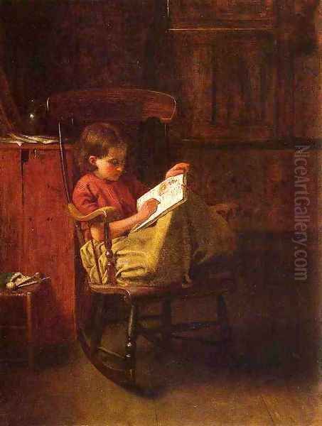 The Boston Rocker Oil Painting by Eastman Johnson