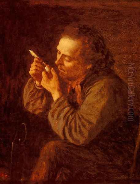 Lighting His Pipe Oil Painting by Eastman Johnson