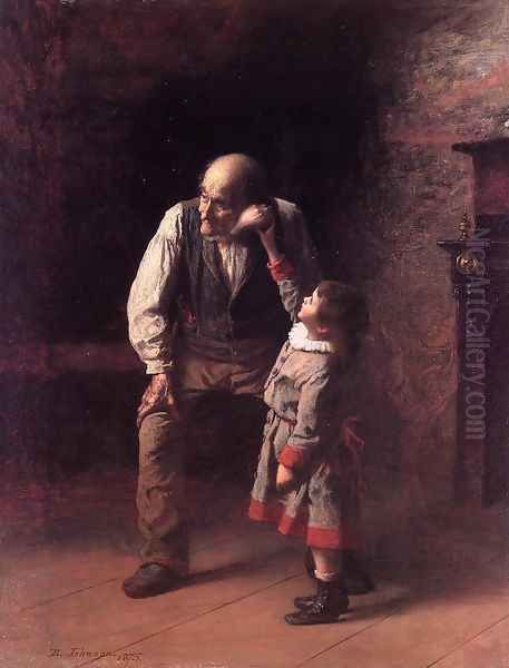 What the Shell Says Oil Painting by Eastman Johnson