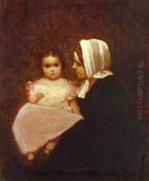 Mother and Child I Oil Painting by Eastman Johnson