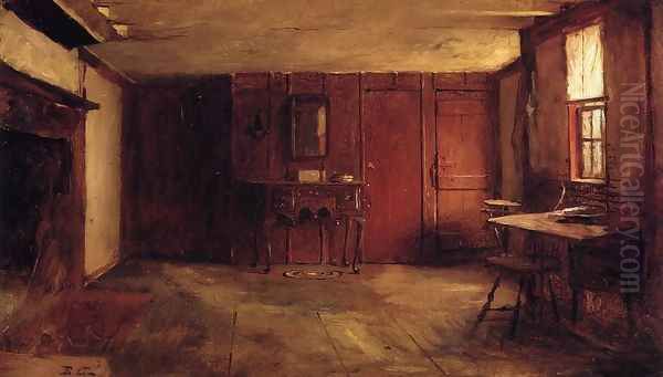 The Other Side of Susan Ray's Kitchen - Nantucket Oil Painting by Eastman Johnson