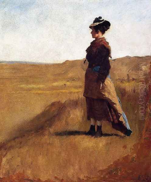 Woman on a Hill Oil Painting by Eastman Johnson