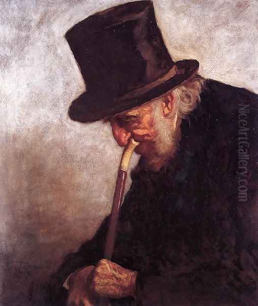 Portrait of Captain Charles Myrick (Study for 'Embers') Oil Painting by Eastman Johnson