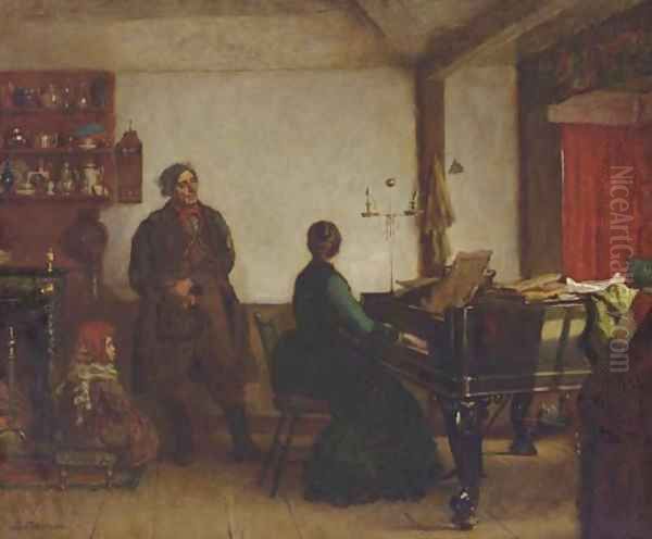 Play Me a Tune Oil Painting by Eastman Johnson