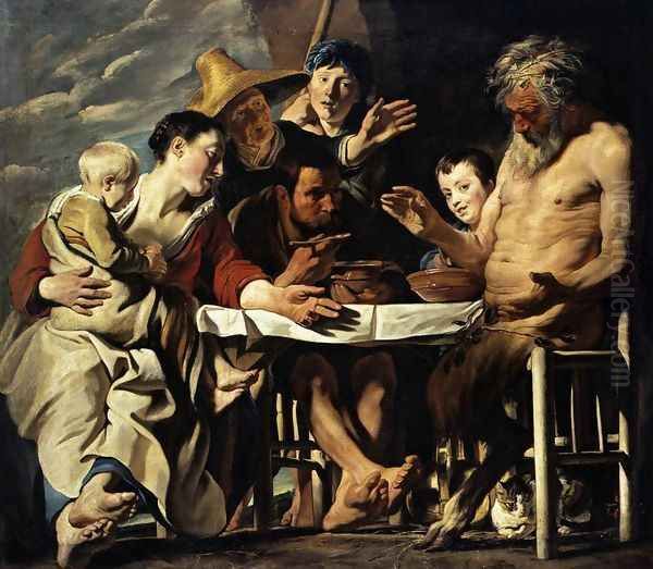 The Satyr And The Peasant Oil Painting by Jacob Jordaens