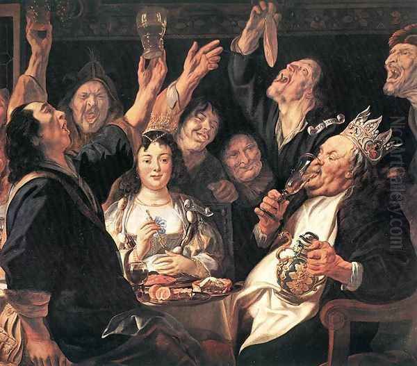 The Bean King (detail) Oil Painting by Jacob Jordaens