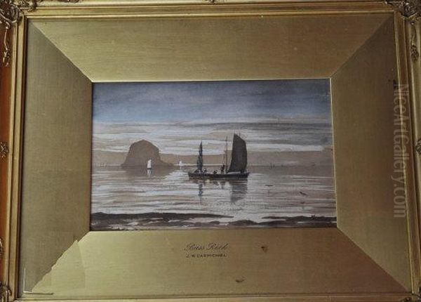 The Bass Rock Oil Painting by John Wilson Carmichael