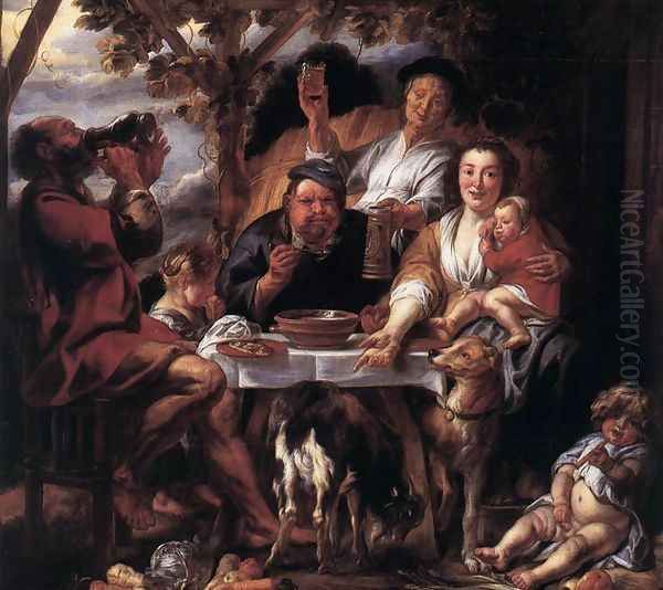 Eating Man Oil Painting by Jacob Jordaens