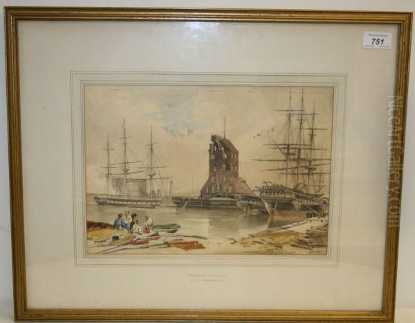 Blackwall On Thames Oil Painting by John Wilson Carmichael