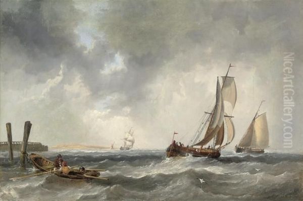 Off To The Fishing Grounds Oil Painting by John Wilson Carmichael