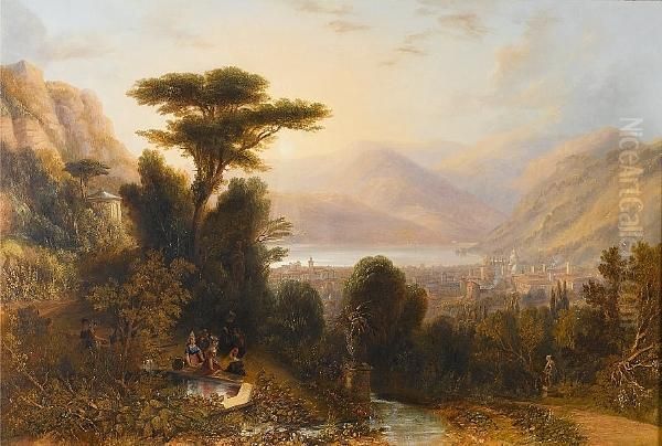 Lake Como Oil Painting by John Wilson Carmichael