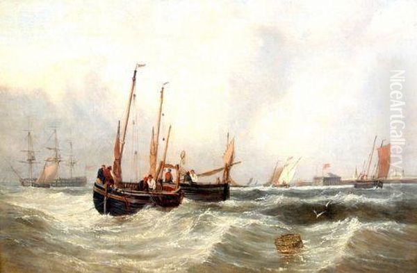 Off Flushing Oil Painting by John Wilson Carmichael