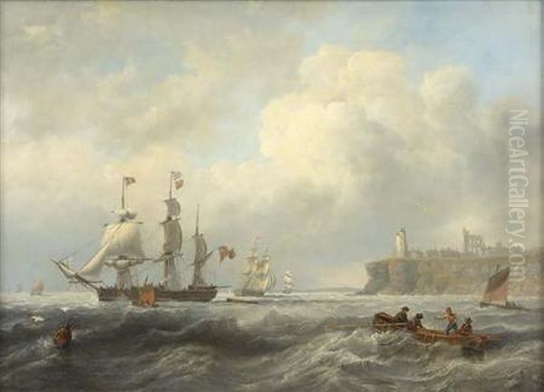 Shipping Off Tynemouth Oil Painting by John Wilson Carmichael