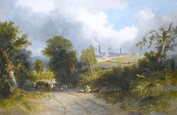 Waldridge Colliery Oil Painting by John Wilson Carmichael