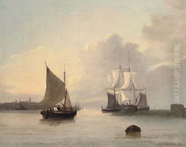 Off The Mouth Of The Humber Oil Painting by John Wilson Carmichael