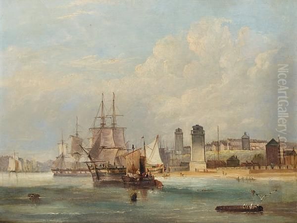 North Shields Oil Painting by John Wilson Carmichael