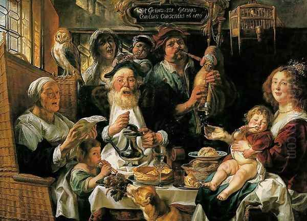 As the Old Sing, So the Young Pipe Oil Painting by Jacob Jordaens