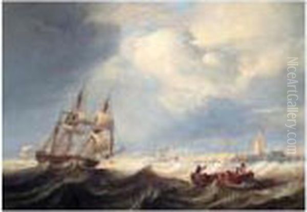 Returning To Safe Harbour Oil Painting by John Wilson Carmichael