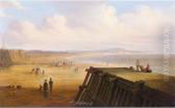 The Breakwater At Low Tide Oil Painting by John Wilson Carmichael