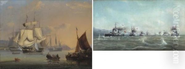 The Arrival Of The Fleet Oil Painting by John Wilson Carmichael