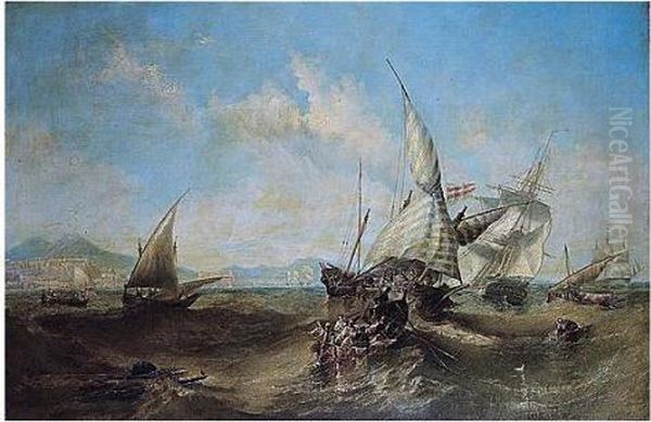 Study The Type Of Coastal Subjects That Were His Stock In Trade Oil Painting by John Wilson Carmichael