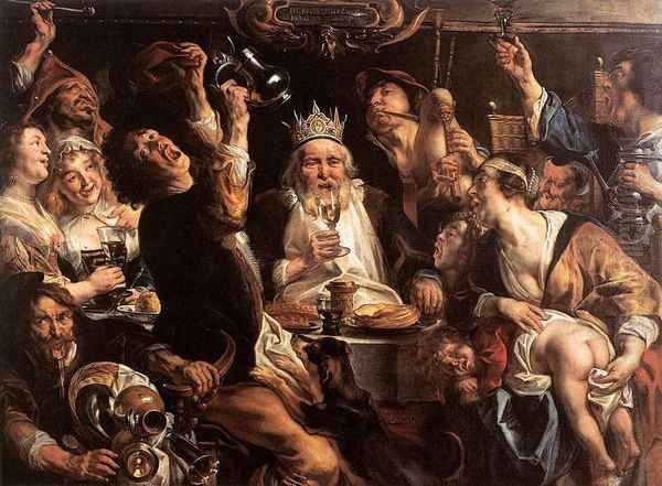 The King Drinks I Oil Painting by Jacob Jordaens