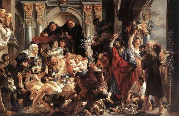 Christ Driving the Merchants from the Temple Oil Painting by Jacob Jordaens