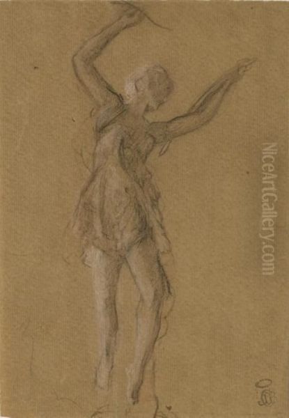 Une Danseuse, Les Bras Souleves Vers Le Haut Oil Painting by Jean-Baptiste Carpeaux