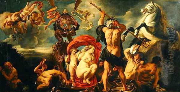 Neptune Creating the Horse Oil Painting by Jacob Jordaens