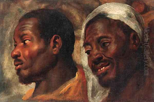 Head studies of two African men Oil Painting by Jacob Jordaens