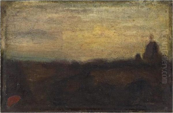 Paysage Au Soleil Couchant Oil Painting by Jean-Baptiste Carpeaux