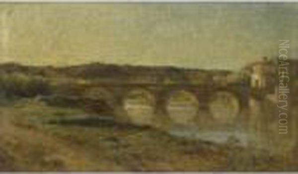 Vue D'un Pont En Italie Oil Painting by Jean-Baptiste Carpeaux