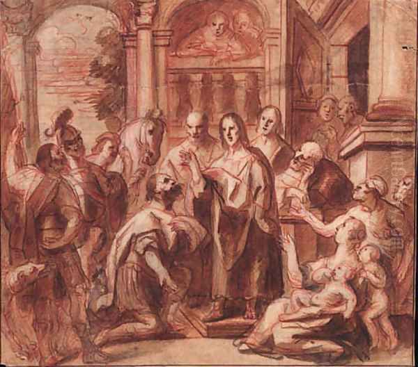 Christ and the Headman of Capernaum Oil Painting by Jacob Jordaens