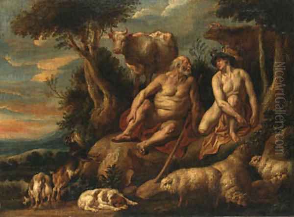 Mercury and Argus Oil Painting by Jacob Jordaens