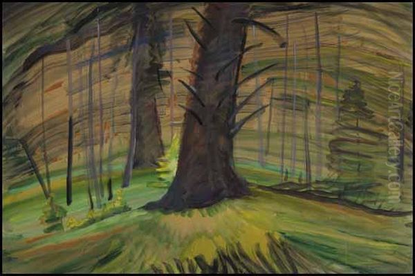 The Forest Swirl Oil Painting by Emily M. Carr