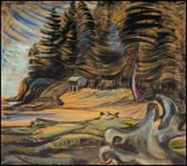 Shore And Forest (cordova Bay) Oil Painting by Emily M. Carr