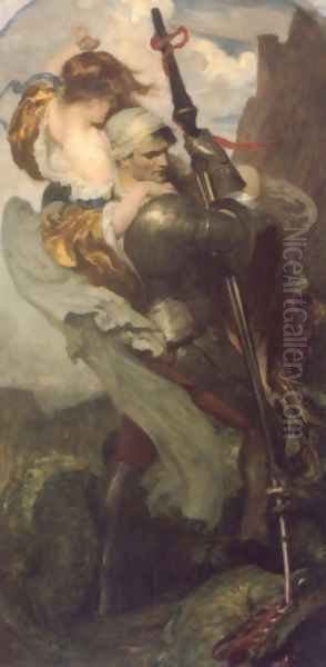 St. George Oil Painting by Solomon J Solomon