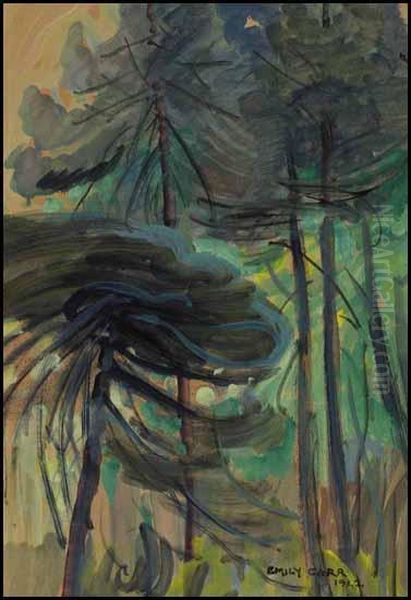 Mab Bab Trees Oil Painting by Emily M. Carr