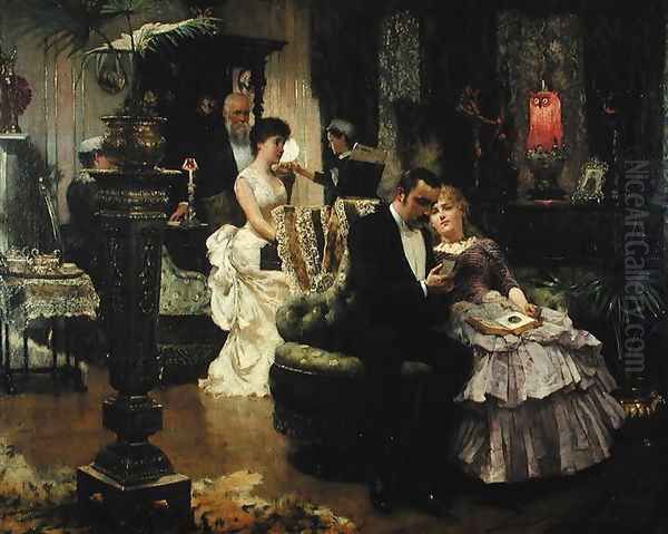 The Conversation Piece Oil Painting by Solomon J Solomon