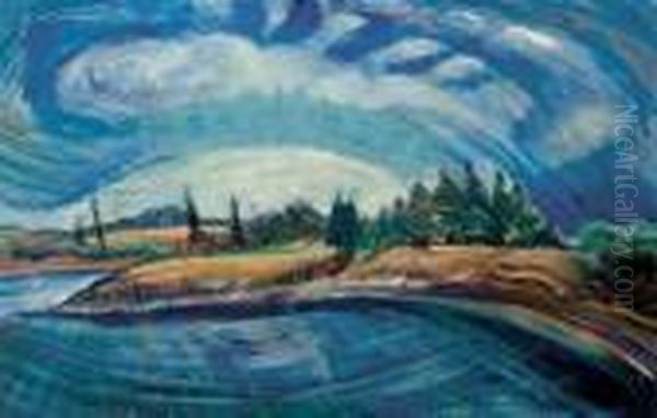 The Bay Oil Painting by Emily M. Carr