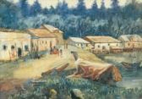 Ucluelet Village, Vancouver Island Oil Painting by Emily M. Carr