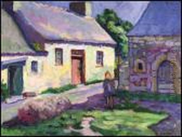 Cottage, St. Efflam Oil Painting by Emily M. Carr