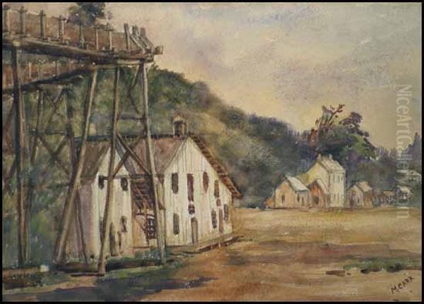 Bc Mining Town Oil Painting by Emily M. Carr