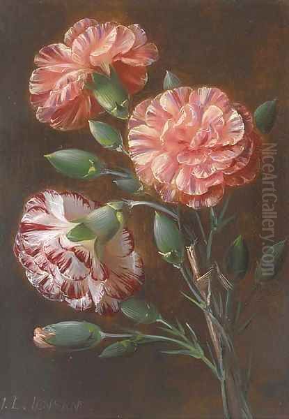 Carnations Oil Painting by Johan Laurentz Jensen