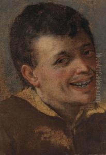 Head Of A Laughing Boy Oil Painting by Annibale Carracci