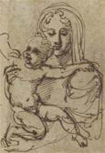 Study For Saint Mary And Child Oil Painting by Annibale Carracci