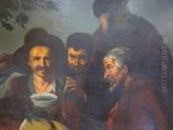 Men With Soup Oil Painting by Annibale Carracci