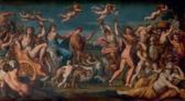 Le Triomphe De Bacchus Oil Painting by Annibale Carracci